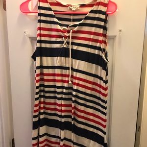 💜 Red white and blue sleeveless dress